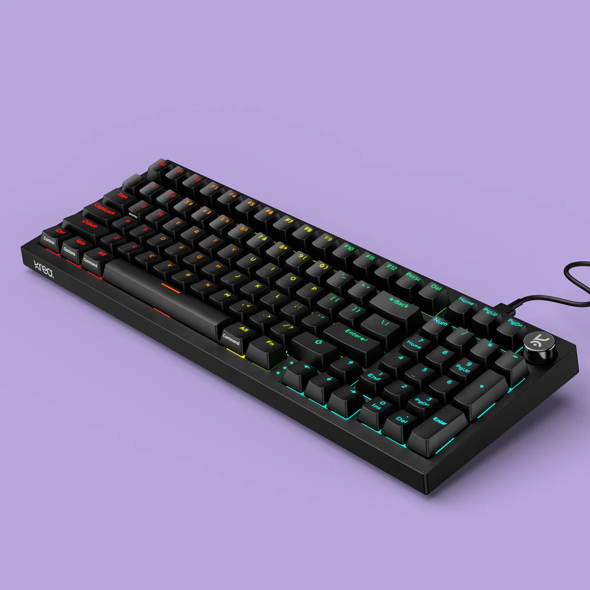 Hive98 V2 All Black Wired Mechanical Gaming Keyboard - Image 3
