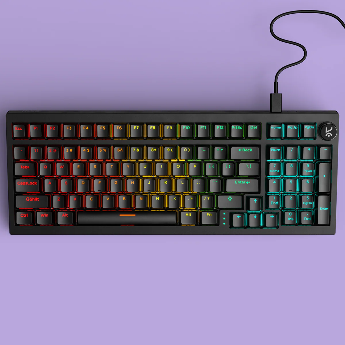 Hive98 V2 All Black Wired Mechanical Gaming Keyboard - Image 4