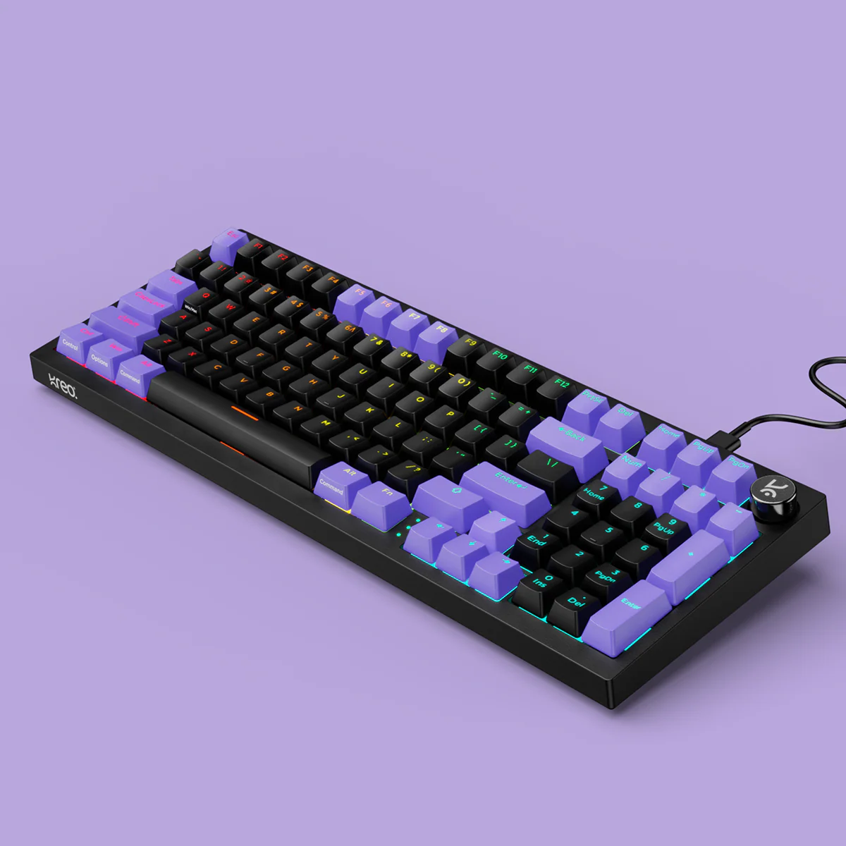 Hive98 V2 Black Purple Wired Mechanical Gaming Keyboard - Image 3