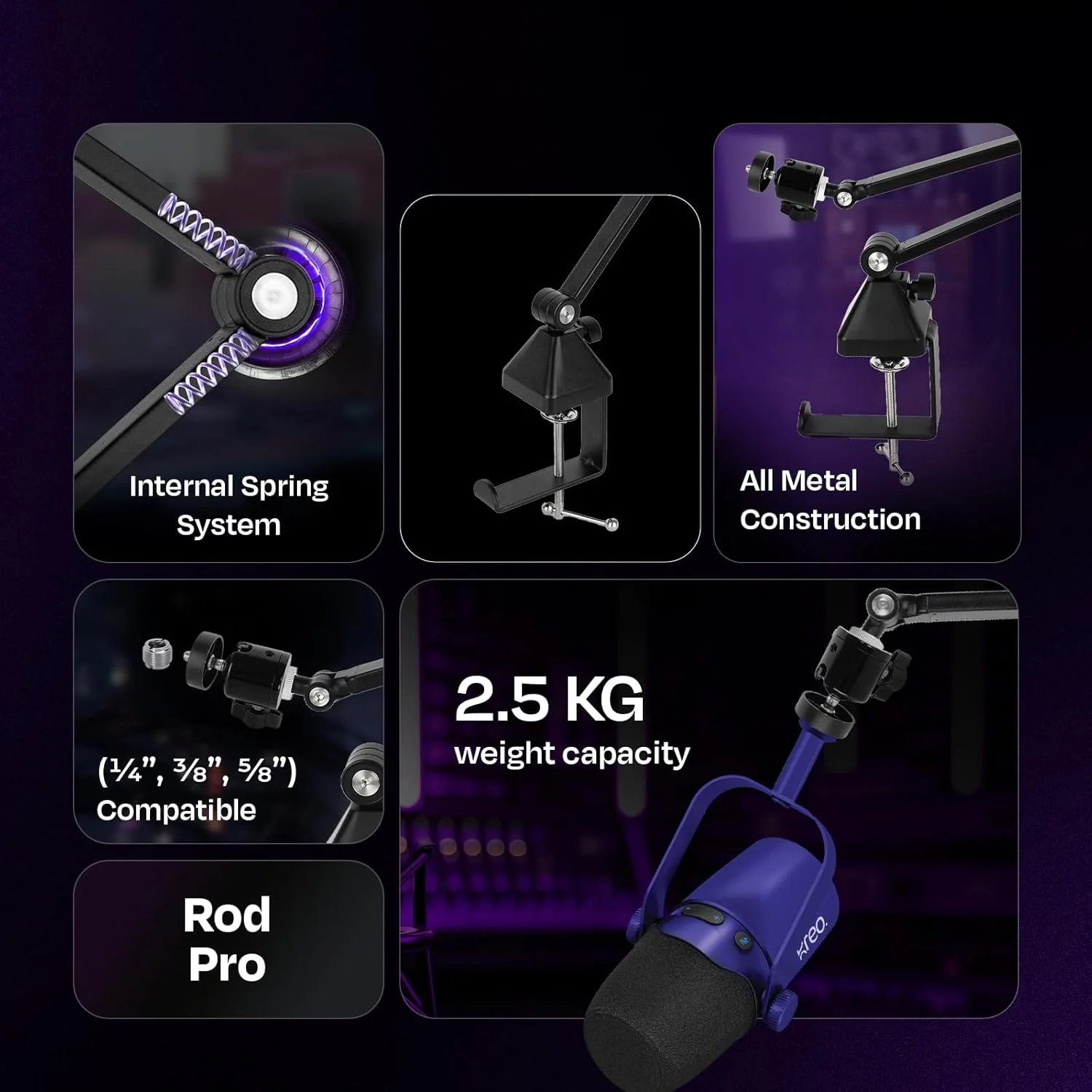 Kast Dynamic Mic + Rod Pro Boom Arm Combo - Image 3