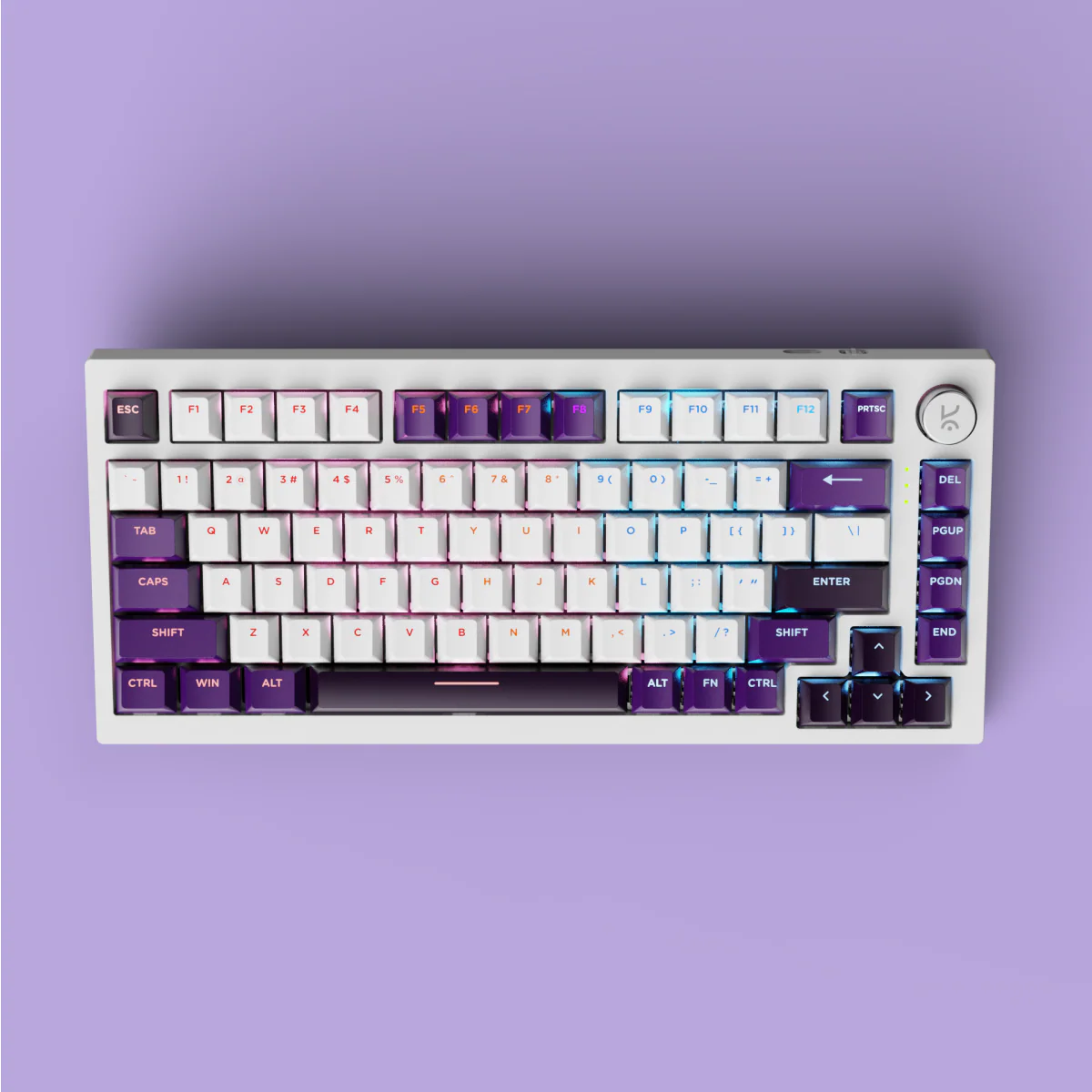 Swarm White Purple Wireless Gaming Keyboard - Image 4