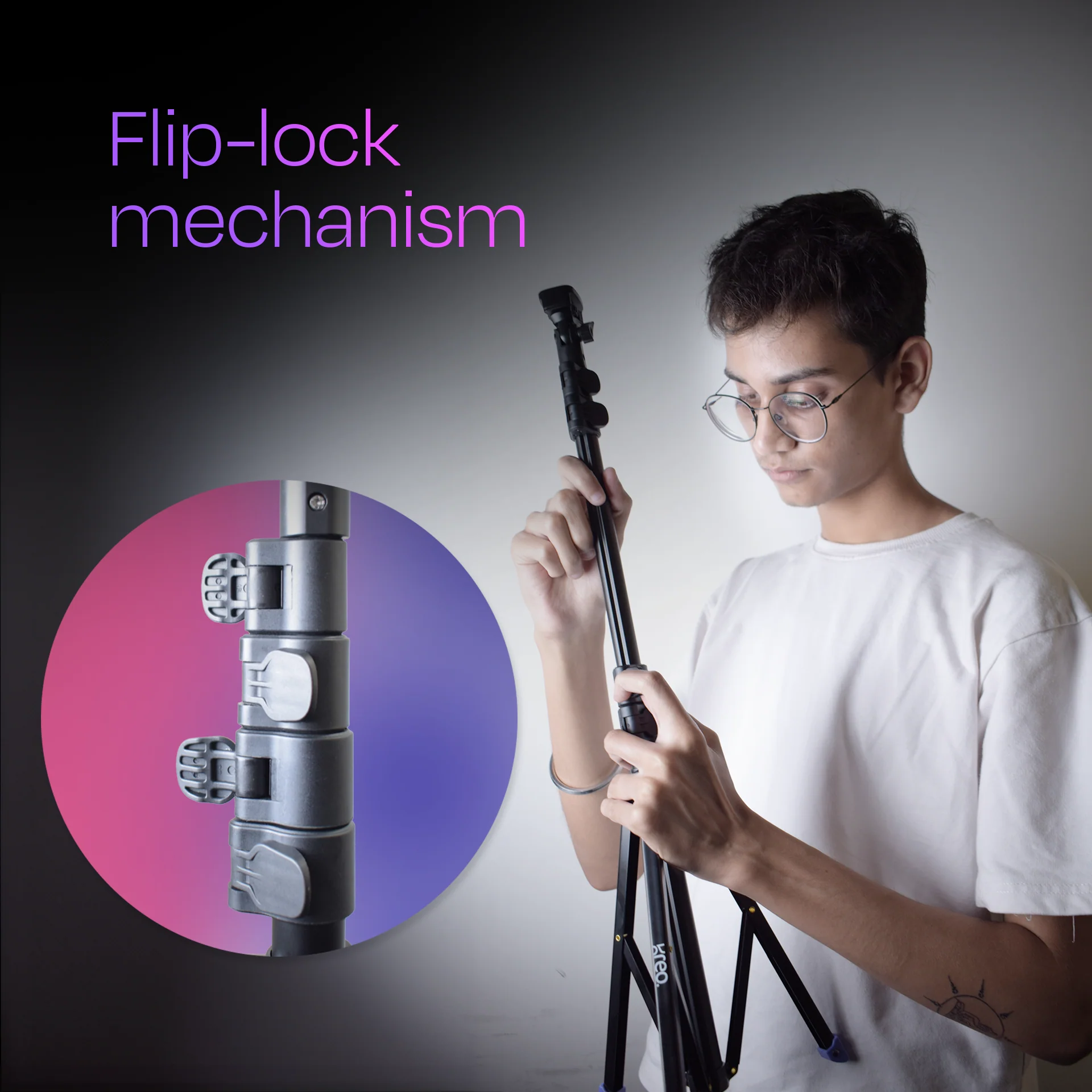 STAYble 1.6 meter Premium Tripod Stand with Phone Holder - Image 6